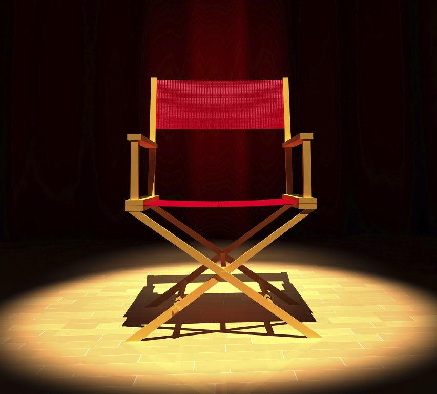 Spotlight on a directors chair